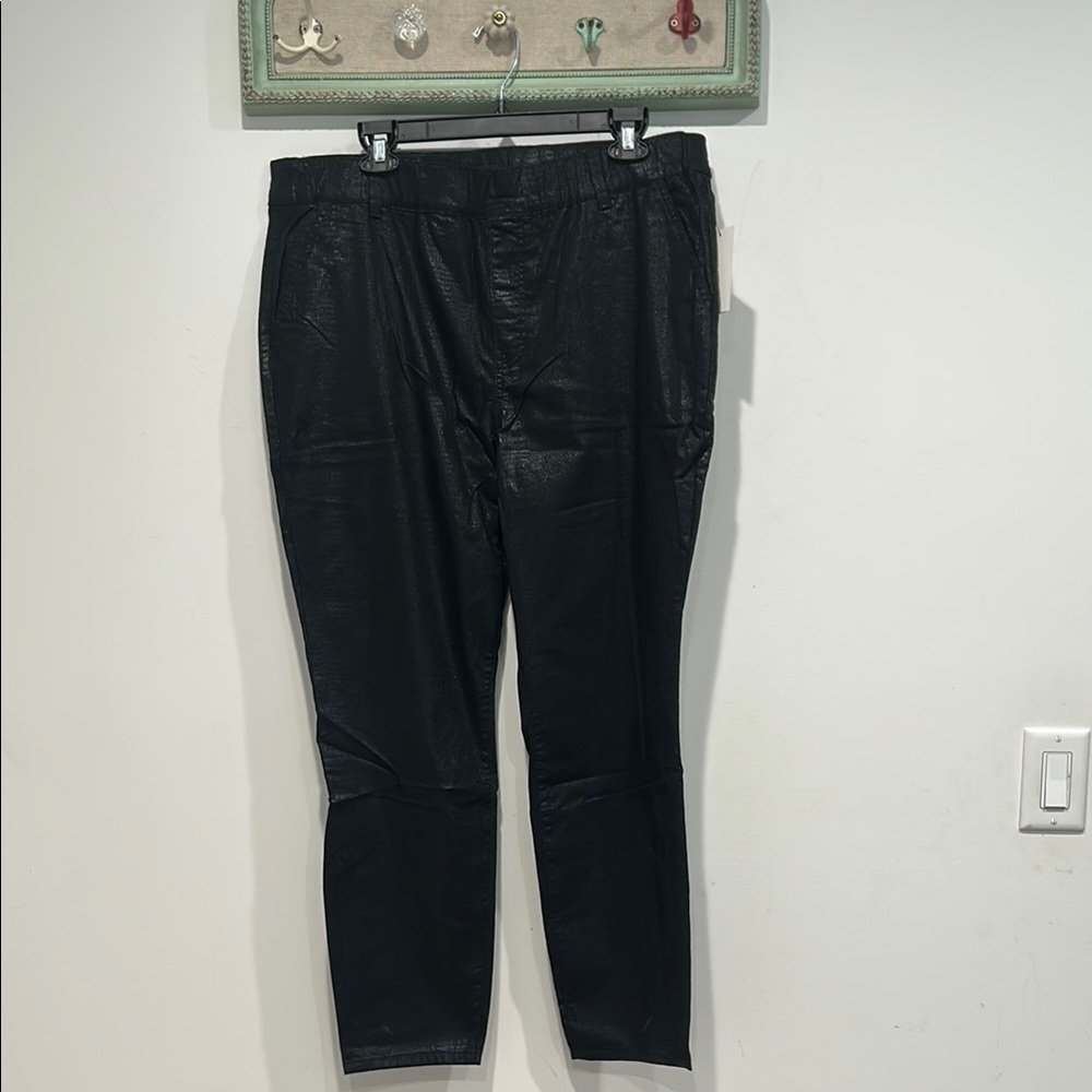 Juicy Couture Black Snake textured Leggings Slim Fit Stretch plus size 18 black